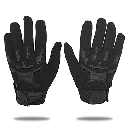 Long Keeper Kids Cycling Tactical Gloves – Boys Sport Climbing Fishing Gloves Anti Slip Full Finger Gloves - color: Black, size: Small