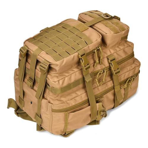 REEBOW GEAR Travel Tactical Backpack Outdoor 3 Day Rucksack Bag for Men - color: 09 Tan