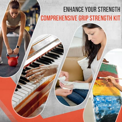 TEAWOO 4-Pack Grip Strength Trainer Kit, Adjustable Forearm Strengthener