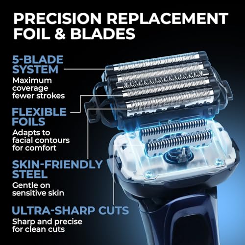 2-Pack Replacement Blade & Foil for Panasonic ARC5 Shavers, Fits ES-LV65 - color: Silver - 2 Pack