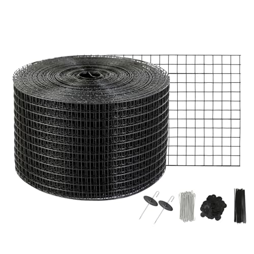 VEVOR Solar Panel Bird Wire, 8inch x 98ft Critter Guard Roll Kit, Solar Panel Guard with 100pcs Durable Metal Fasteners, Removable PVC Coated Guard Wire for Squirrel, Bird, Critters Proofing - size: 8in x 98ft with 100pcs Fasteners, 50pcs Tie Wires