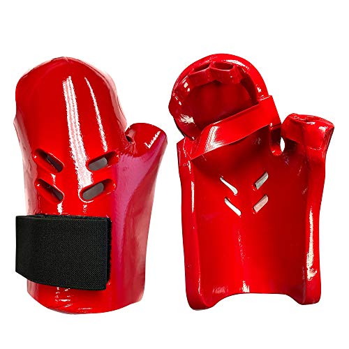 AAMA Foam Punch Hand Protector for Point Sparring Karate Taekwondo Martial Arts - color: Red, size: 6 - Adult Large