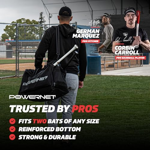 PowerNet Pro Duffle Bag, Softball Baseball Bag, Baseball Gear Bag, Baseball Bat Bag with Internal Bat Sleeves, Baseball Bags with Padded Strap & Pockets - style: Pro Duffle Bag