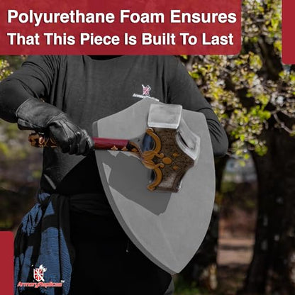Armory Replicas™ - Throes of Battle Customizable Foam Medieval Shield - Superior LARP Costume Gear - style: Grey Throes