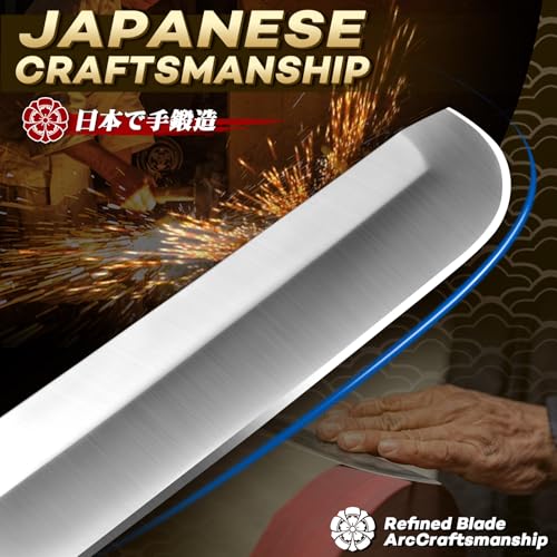Japan Fixed Blade Knife - D2 Steel Tanto Knife with Carved Sheath - size: 8.43 Inch