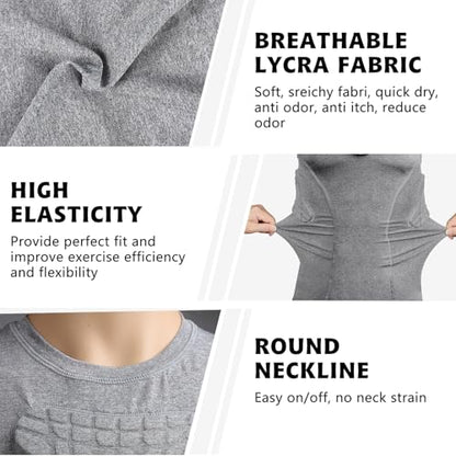 Youth Padded Compression Shirt Vest Rib Chest Protector Football Baseball - color: Padded Vest Gray, size: X-Large