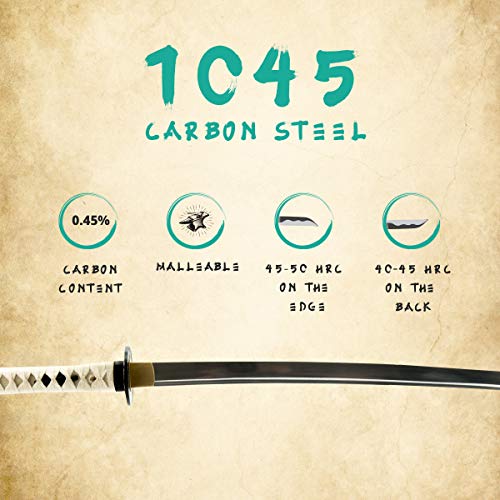 Hand Forged 1045 Warrior General Wakizashi, White Saya Full Tang Sword