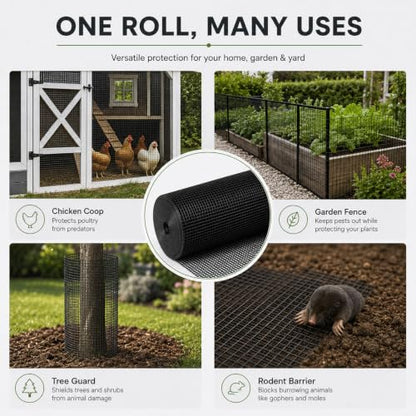 GoldPeak Black Hardware Cloth 1/2 Inch Mesh 48 Inch x 100 Foot 19 Gauge - size: 1/2 inch 48''x100'