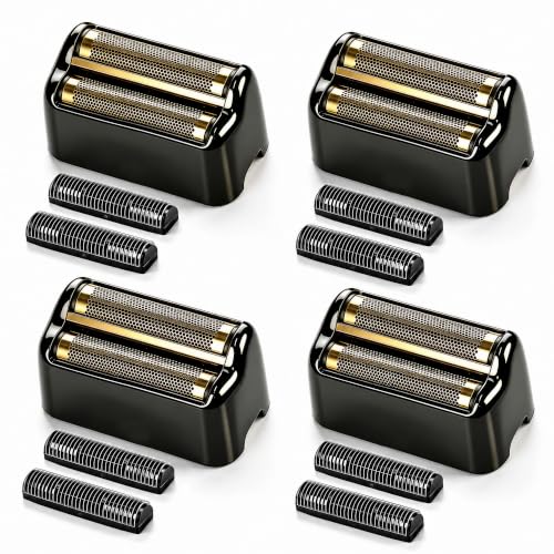 Shaver Replacement Foil & Cutters compatible with BaBylissPRO Double FXFS2(4PC Black) - color: 4PC Black
