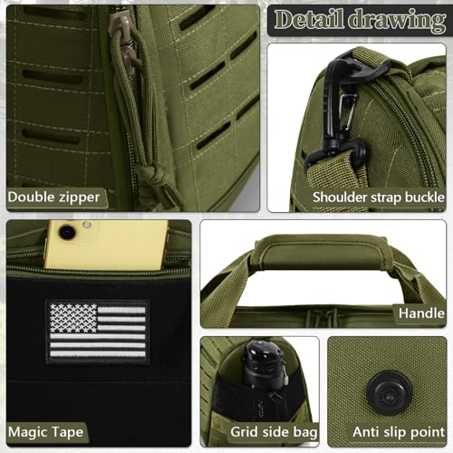 GMAK Military Tactical Duffle Bag for Men, 40L Sports Gym Bag Carry on Bag - color: Army Green