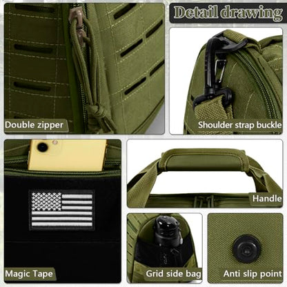 GMAK Military Tactical Duffle Bag for Men, 40L Sports Gym Bag Carry on Bag - color: Army Green