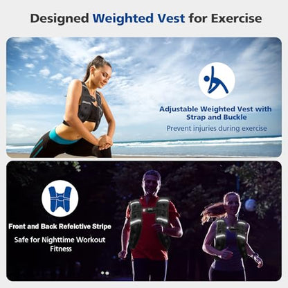 Wolliwa 6lb/8lb/12lb/16lb/20Lb Weighted Vest Woman Men - color: Dark Grey, size: 8 Lbs
