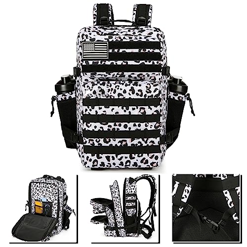 Military 45L Tactical Assault Backpack 3 day assault pack with Molle Waterproof backpack Rucksack for Tactical Backpacks - color: Whiteleopard