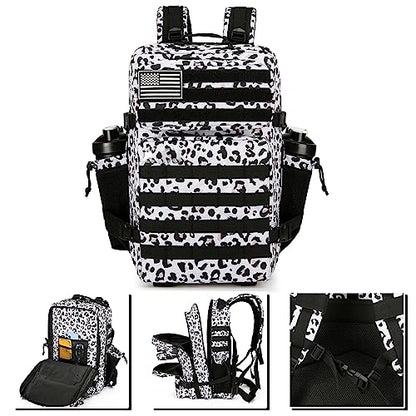 Military 45L Tactical Assault Backpack 3 day assault pack with Molle Waterproof backpack Rucksack for Tactical Backpacks - color: Whiteleopard