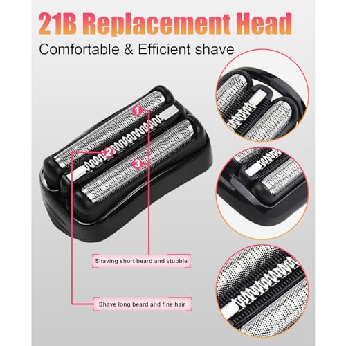 2 Pack Series 3 21B Replacement Head Compatible with Braun S3
