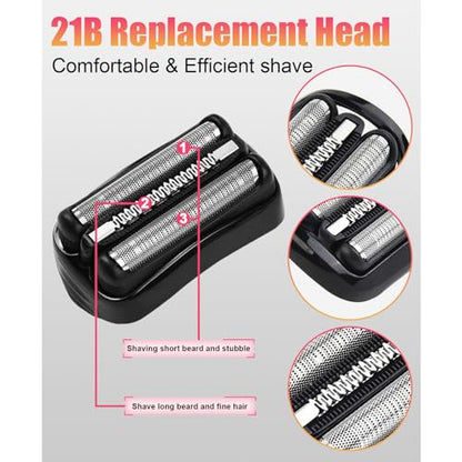 2 Pack Series 3 21B Replacement Head Compatible with Braun S3