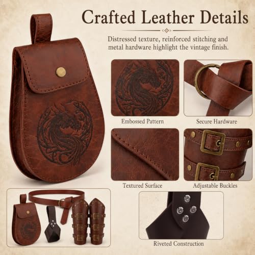 Renaissance Belt Pouch, Viking Bracer & Sword Sheath, Sword Holder Belt