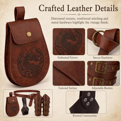 Renaissance Belt Pouch, Viking Bracer & Sword Sheath, Sword Holder Belt