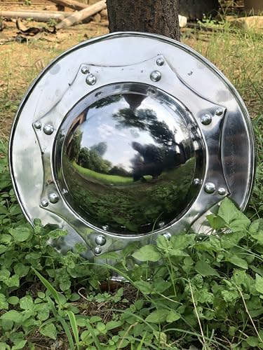 Medieval Archers Combat Buckler Shield Steel, 11 x 11 inches, Round, Target Archery, Shield for Roleplay and Cosplay Armor Shield