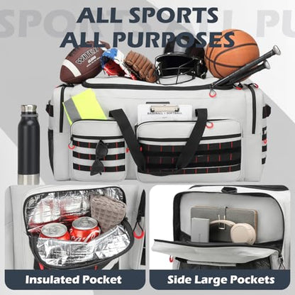 135L Extra Large Duffle Bag, Heavy Duty Sports Gym Travel Duffel Bag - color: Grey