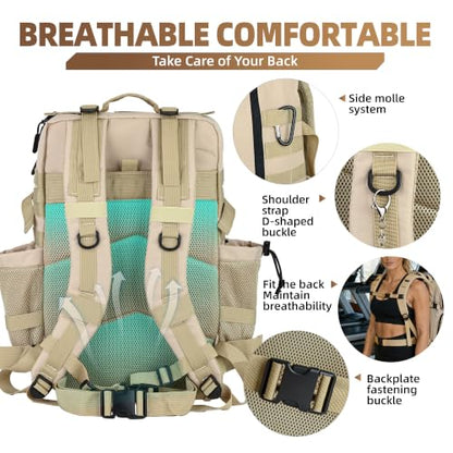 gracedon Tactical Backpack - Military Molle Bag 3 Days Pack for men and Women Large Assault Rucksack 25-45L (25L-light card) - color: 25l-light Card