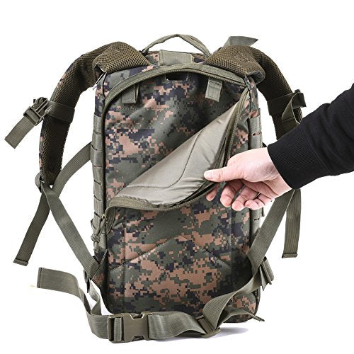 REEBOW GEAR 38L Tactical Backpack for Men 3 Day Military Bug Out Bag - color: Camo Green