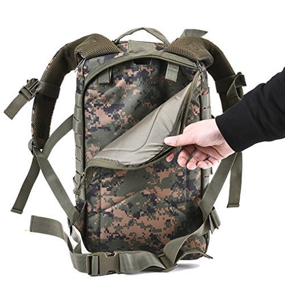 REEBOW GEAR 38L Tactical Backpack for Men 3 Day Military Bug Out Bag - color: Camo Green