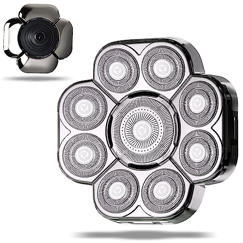 Head Shaver Replacement Heads,Head Shaver Replacement Blades, Head Shavers for Bald Men,Head shavers for Men, Stainless Steel Rotary Blades for Electric Head Razor (silver9) - color: Silver9