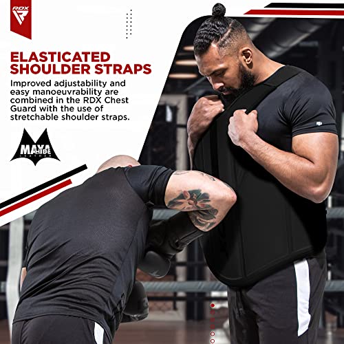 RDX Boxing Body Protector, MMA Kickboxing Muay Thai Boxing Chest Guard, Sparring Training Heavy Punching, Kara Adjustable Strike Shield, Martial Arts Upper Body Ribs Protection Pad, Taekwondo Vest - size: Large-X-Large