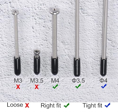 50pcs Rubber End Caps 3.5mm ID Vinyl Round End Cap Cover Screw Thread Protector Vinyl Bolt Screw Cover Caps Rubber Screw Caps Rubber Bolt Covers Caps - size: 3.5 mm