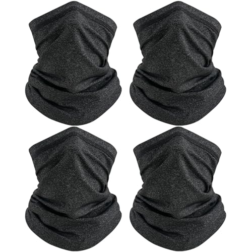 TICONN Neck Gaiter for Men Women, Cooling Bandana Face Mask Cover Gator - color: 4 Heather Black, style: Quick Dry