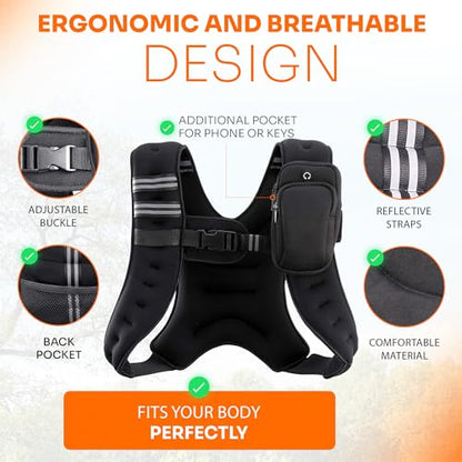 Weighted Vest for Women, 11 lb Running Vest, Breathable Material