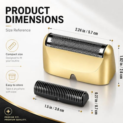 Replacement Foil Blade Compatible with BaBylissPRO UV Metal Single Shaver - color: Gold-2 Packs