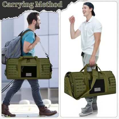 GMAK Military Tactical Duffle Bag for Men, 40L Sports Gym Bag Carry on Bag - color: Army Green