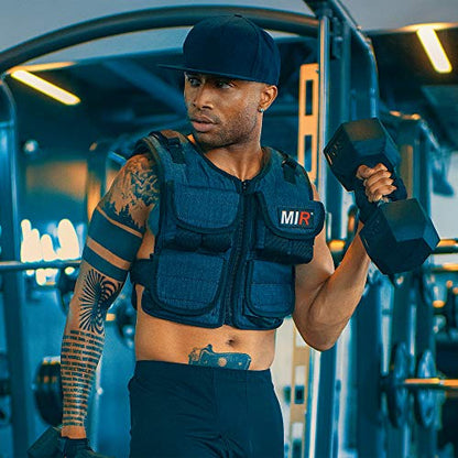 miR Air Flow Weighted Vest with Zipper Option 20lbs - 60lbs Solid Iron Weights Machine Washable. Workout Vest for Men and Women - size: 40lbs, style: With Zipper