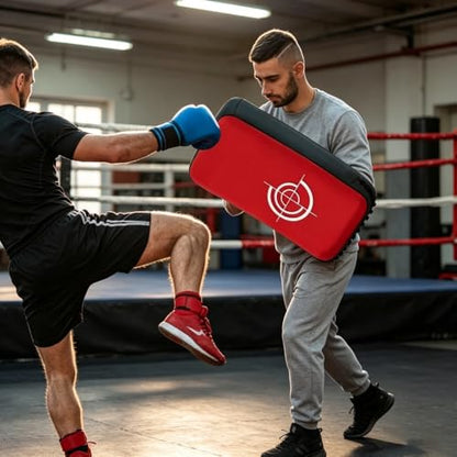 FOWE Kicking Strike Shield 16.5" x 8.7" x 3.5", Curved Punching Pad with Foam Padding & Adjustable Straps, for Martial Arts Sparring