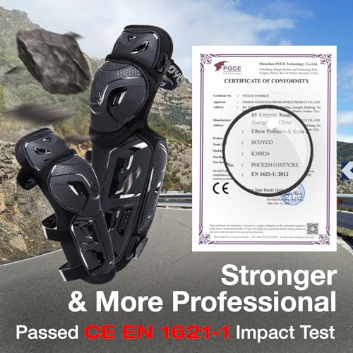 Scoyco Motorcycle Knee and Elbow Pads CE Level 1 Shin Guard Protective Gear