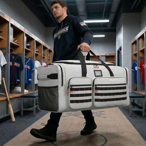 135L Extra Large Duffle Bag, Heavy Duty Sports Gym Travel Duffel Bag - color: Grey