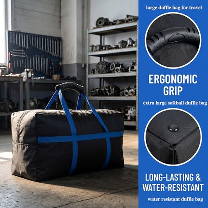 56 Inch Travel Duffel Bag, Heavy Duty 600D Foldable Large Capacity - size: 56"(L)*15"(W)*27"(H)