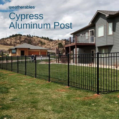 Weatherables Cypress Aluminum Fence Kit – DIY Kit for Backyard and Garden Fencing, Made with Durable Powder-Coated Aluminum that Combats Rust, Fading, and Corrosion (84" In-Ground Post) - size: Cypress 84" In-Ground Post