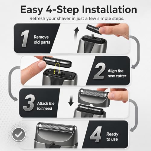 Replacement Foil Blade Compatible with BaBylissPRO UV Metal Single Shaver - color: Grey-2 Packs