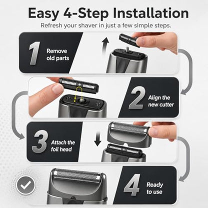 Replacement Foil Blade Compatible with BaBylissPRO UV Metal Single Shaver - color: Grey-2 Packs