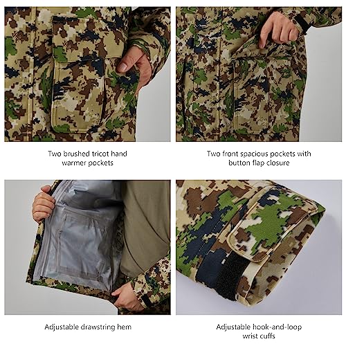 BASSDASH Walker-LW Breathable Waterproof Fishing Hunting Wading Jackets with Silent Outer Fabric for Men Women - color: Highland, size: XX-Large