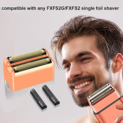 Replacement Heads Foil & Cutters Compatible with BaBylissPRO FXFS2 Shaver - color: Rose Gold