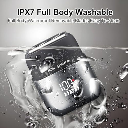 Electric Foil Shaver for Men, Close Shave Electric Razor for Men with 3 Floating Blades, IPX7 Waterproof Wet/Dry Washable Shaver, Smart LED Screen, 100-Min Runtime, Travel Lock (Replacement) - color: Replacement