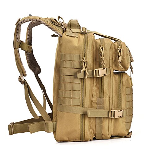 REEBOW GEAR Travel Tactical Backpack Outdoor 3 Day Rucksack Bag for Men - color: 01 Tan