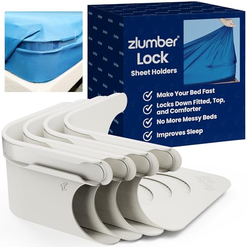The Original USA Patented ZlumberLock - Secure Sheet Holder with Heavy-Duty Mattress Straps – No More Loose Bedding, Universal Fit, Easy One-Time Installation - size: Corner Lock