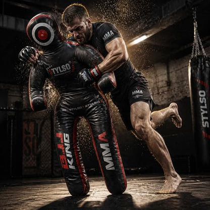 Unfilled Grappling Dummy – Adult Life Size Wrestling & BJJ Training Dummy, MMA Jiu Jitsu Judo Takedown & Throwing Practice, Heavy-Duty Triple-Stitched Canvas Submission Dummy - color: Black, size: 5ft / 60"