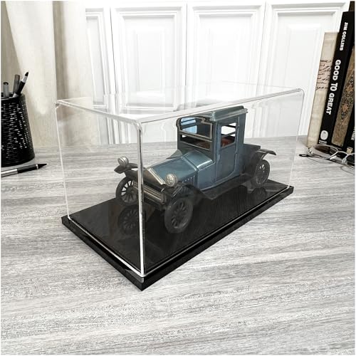 Plymor Clear Acrylic Display Case with Black Base, 10" x 5" x 5" - color: Black Base
