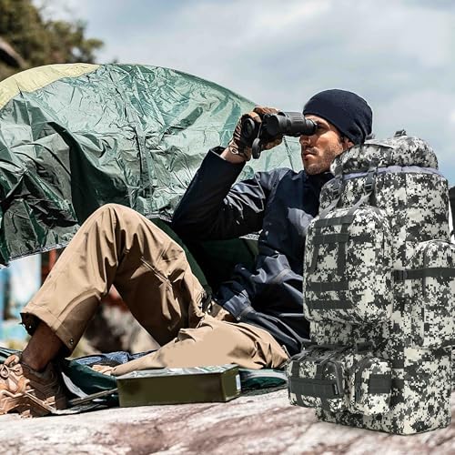 King'sGuard 100L Camping Hiking Backpack Molle Rucksack Military Camping Backpacking Daypack - color: Citycamo